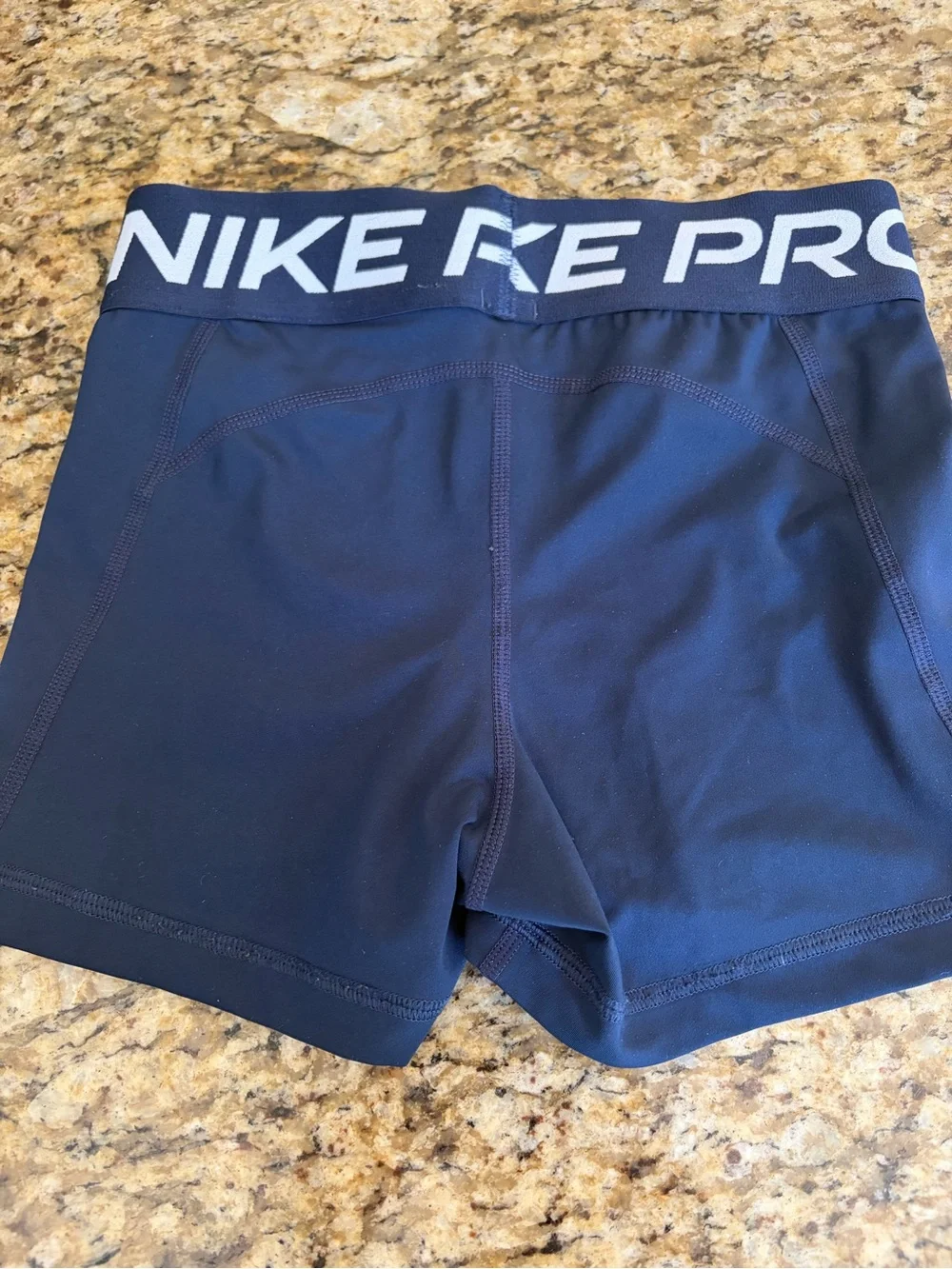 Nike Pro Navy (w/ White)  3 inch Performance Compression Shorts